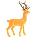 Floristik24 Dekorativ hjort rein gul brun dekorativ figur flokket 37cm
