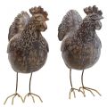 Deco kyllinger dekorativ figur hage figur kylling vintage H17cm 2stk