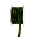 Floristik24 Dekorbånd fløyel mørkegrønn 10mm 20m