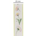 Gavebånd med Bellis-blomstermønster for håndverk og pakking, 25 mm x 20 m | Floristik24.no
