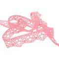 Floristik24 Dekorativt bånd blonder 22mm 20m rosa