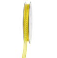 Floristik24 Pyntebånd med prikker gule 7mm 20m