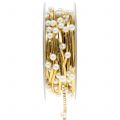 Floristik24 Dekorativt bånd gull med perler 10mm 8m