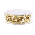 Floristik24 Dekorativt bånd gull med perler 10mm 8m
