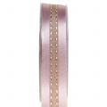 Floristik24 Dekorativt bånd med striper mønster rosa 25mm 20m