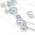 Floristik24 Dekorativ wire, perlekjede til dekorering, bryllupsdekorasjon, perlebånd, krans 2,5m