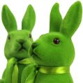 Floristik24 Dekorative kaniner sitter grønt strømmet H27,5cm 2stk