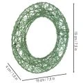 Grønn dekorativ krans av metallnett til gjør-det-selv-prosjekter, 19 cm, 2 stk. | Floristik24.no