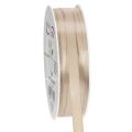 Floristik24 Smalt beige gavebånd, fint bånd for emballasje, 10 mm bredt, 50 m langt