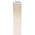 Dekorativt bånd satengbånd taftbånd beige 15mm 50m | Floristik24.no