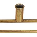 Floristik24 Dekorativ ring med fotlysestake metalldekor gull Ø44,5cm