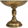 Floristik24 Dekorativ skål på fot Dekorativ tallerken gull antikk look Ø28cm H26cm