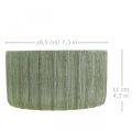 Floristik24 Dekorskål grønn keramikk retro stripet Ø20cm H11cm