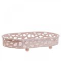 Floristik24 Dekorativ skål Oval skål med føtter borddekor rosa 30×18cm