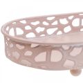 Floristik24 Dekorativ skål Oval skål med føtter borddekor rosa 30×18cm