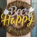 Floristik24 Dekorativt skilt bie “Bee Happy” sommerdekorasjon tre 31×18cm 2stk