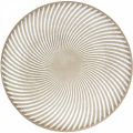 Floristik24 Dekorativ tallerken rund hvit brun rille borddekor Ø35cm H3cm