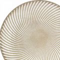 Floristik24 Dekorativ tallerken rund hvit brun rille borddekor Ø35cm H3cm