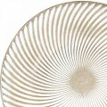 Floristik24 Dekorativ tallerken rund hvit brun rille borddekor Ø40cm H4cm