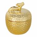 Floristik24 Duftlys &quot;Spiced Apple&quot; i eple smykkeskrin gull Ø7,2cm H8,5cm