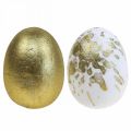 Styrofoam egg Isopor påskeegg hvitt gull dekorasjon 5cm 12stk