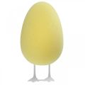 Floristik24 Dekoregg med ben gul borddekor påske dekorativ figur egg H25cm