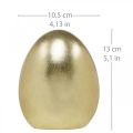 Floristik24 Gyldent pynteegg, pynt til påske, keramisk egg H13cm Ø10,5cm 2stk
