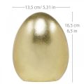 Floristik24 Keramisk egg gyllen, edel påskepynt, pyntegjenstand egg metallic H16,5cm Ø13,5cm
