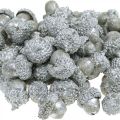 Floristik24 Dekorative eikenøtter sølv, adventsdekor, naturlige høstfrukter, landsted Ø1,5 - 2,5 cm L1,5 - 3 cm 300g