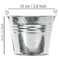 Bøtte Ø10cm H8cm 10 stk. sink, blank | Floristik24.no
