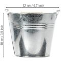 Bøtte Ø12cm H10cm 8 stk. sink, blank | Floristik24.no