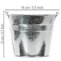 Bøtte Ø14cm H12cm 6 stk. sink, blank | Floristik24.no