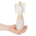 Englefigur med hjertedekorasjon i kremhvit, 23 cm | Floristik24.no