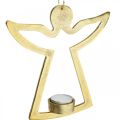 Floristik24 Dekorativ engel, telysholder til oppheng, metallpynt gyllen H20cm