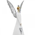 Floristik24 Dekorativ engelfigur hvit med hjertejulepynt H31,5cm sett med 2