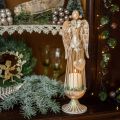 Floristik24 Englefigur med hjerte, julepynt i metall, dekorasjonsengel antikk-gyllen H38cm