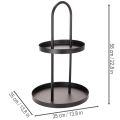 Rundt dekorativt metallbrett med to nivåer, 58 cm | Floristik24.no