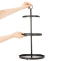 Tre-etasjes rundt serveringsstativ i metall for borddekorasjon i flere etasjer, 61 cm | Floristik24.no