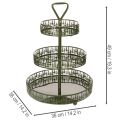 Serveringsfat i metall med tre nivåer, grønt, tre nivåer, grantredekor, rundt, 49 cm | Floristik24.no