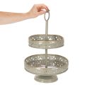 Dekorativt serveringsbrett med håndtak, stjernemotiv, to nivåer, 49 cm | Floristik24.no