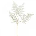 Floristik24 Dekorativ bladbregne, kunstplante, bregnegren, dekorativt bregneblad hvit L59cm