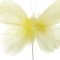 Floristik24 Deco sommerfugler på tråd, vårpynt, vårsommerfugler i gule nyanser 6stk