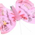 Floristik24 Sommerfugl på klips rosa 6cm 10 stk
