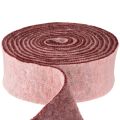 Floristik24 Filtbånd tofarget pottebånd ullfiltbånd rosa rødt 7,5 cm 5 m