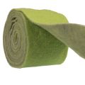 Floristik24 Filtbånd ullbånd filtrull pyntebånd grønn grå 15cm 5m