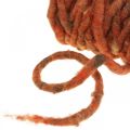 Floristik24 Filtsnor fleecesnor brun, rød saueulltråd 20m