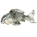 Floristik24 Deco fisk antikk sølv 14cm