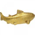 Floristik24 Dekorativ fisk å sette ned, fiskeskulptur polyresin gylden stor L25cm