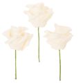 Floristik24 Kunstig rose, kremfarget, 10 cm blomst på stilk, 100 stk.
