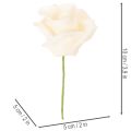 Kunstig rose, kremfarget, 10 cm blomst på stilk, 100 stk. | Floristik24.no